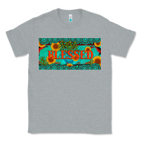 Heather Grey blessed turquoise gemstone cactus and sunflower licanse plate Classic Tee - Artiststas