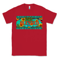 Red blessed turquoise gemstone cactus and sunflower licanse plate Classic Tee - Artiststas