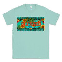 Seafoam blessed turquoise gemstone cactus and sunflower licanse plate Classic Tee - Artiststas