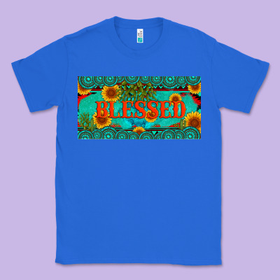 Blessed Turquoise Gemstone Cactus And Sunflower Licanse Plate Classic Tee Designed By Artiststas