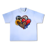 Grape Ice 4th of july american hearts Urban Heavy Tee - Jasminsmagicworld