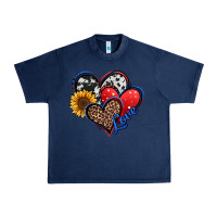 Navy 4th of july american hearts Urban Heavy Tee - Jasminsmagicworld