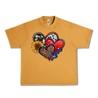 Peanut Butter 4th of july american hearts Urban Heavy Tee - Jasminsmagicworld