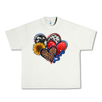 Pistachio 4th of july american hearts Urban Heavy Tee - Jasminsmagicworld