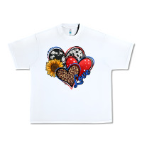 White 4th of july american hearts Urban Heavy Tee - Jasminsmagicworld