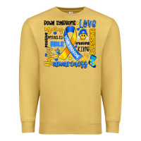 Antique Gold down syndrome awareness typography Premium Sweatshirt - Artiststas