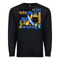 Black down syndrome awareness typography Premium Sweatshirt - Artiststas