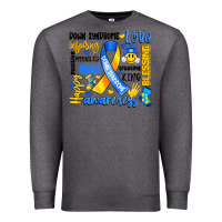 Charcoal Heather down syndrome awareness typography Premium Sweatshirt - Artiststas