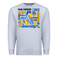 Heather Grey down syndrome awareness typography Premium Sweatshirt - Artiststas