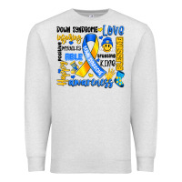 Oatmeal Heather down syndrome awareness typography Premium Sweatshirt - Artiststas