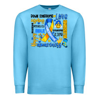 Ocean Blue down syndrome awareness typography Premium Sweatshirt - Artiststas