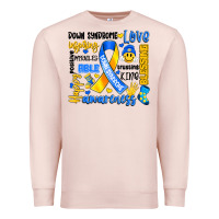 Pale Pink down syndrome awareness typography Premium Sweatshirt - Artiststas