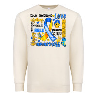 Sandshell down syndrome awareness typography Premium Sweatshirt - Artiststas