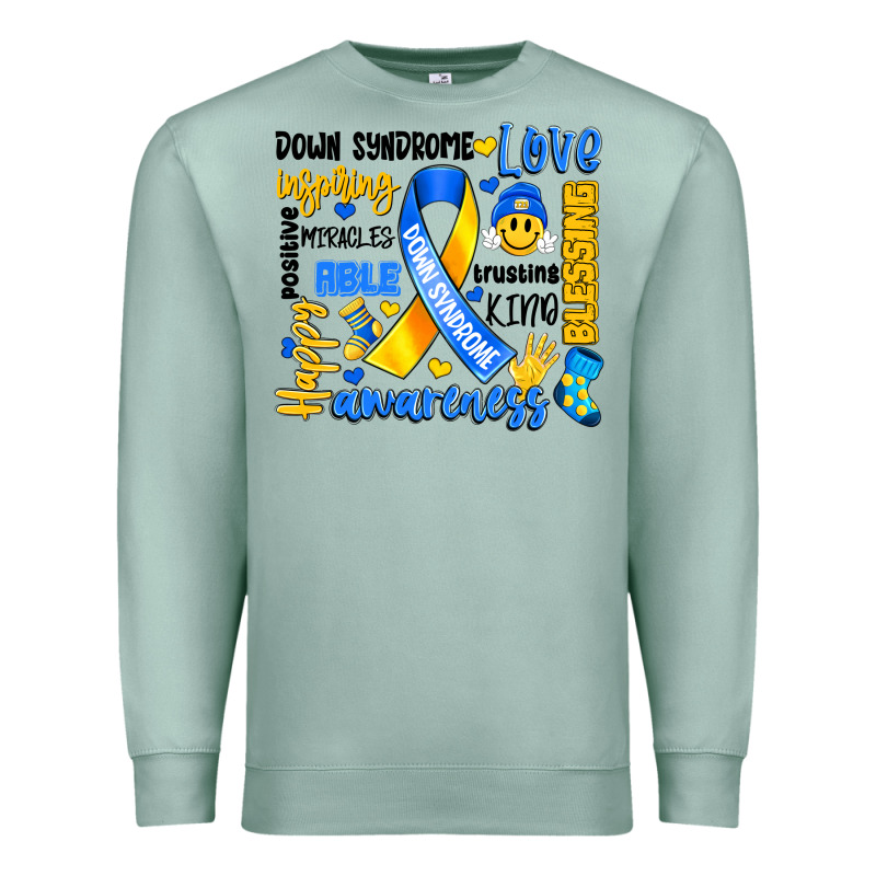 Down Syndrome Awareness Typography Premium Sweatshirt by Artiststas | Teevron