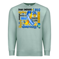 Seafoam down syndrome awareness typography Premium Sweatshirt - Artiststas