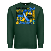 Sports Green down syndrome awareness typography Premium Sweatshirt - Artiststas