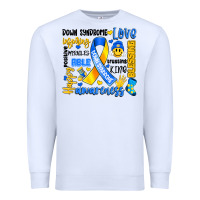 White down syndrome awareness typography Premium Sweatshirt - Artiststas