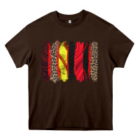 Chocolate Brown softball brushstroke Heavy Core Tee - Zillion Design Studio
