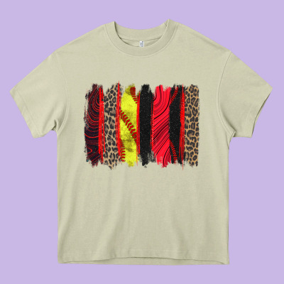 Softball Brushstroke Heavy Core Tee Designed By Zillion Design Studio