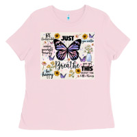 Bubblegum Pink just breathe Ladies Tee - JahusDesignShop