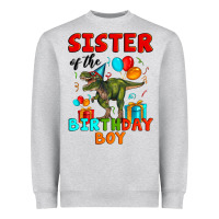 Heather Grey sister of the birthday boy t rex Heavyweight Sweatshirt - Artiststas