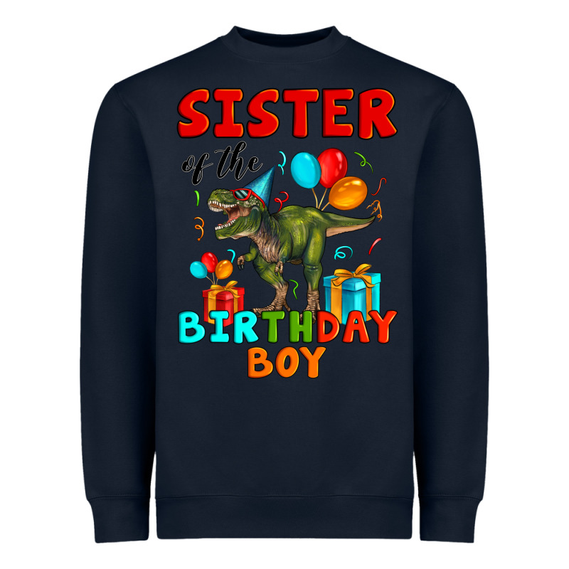 Sister Of The Birthday Boy T Rex Heavyweight Sweatshirt by Artiststas | Teevron