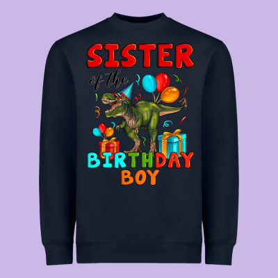 Sister Of The Birthday Boy T Rex Heavyweight Sweatshirt Designed By Artiststas