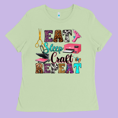 Ladies Tee eat sleep craft repeat
