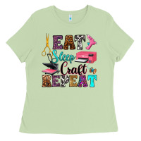Matcha eat sleep craft repeat Ladies Tee - RanaPortraitStore