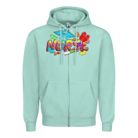 Seafoam Autism Nurse Zipper Hoodie - NancyCooperArtShop