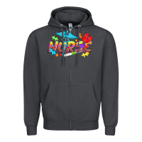 Smoke Autism Nurse Zipper Hoodie - NancyCooperArtShop