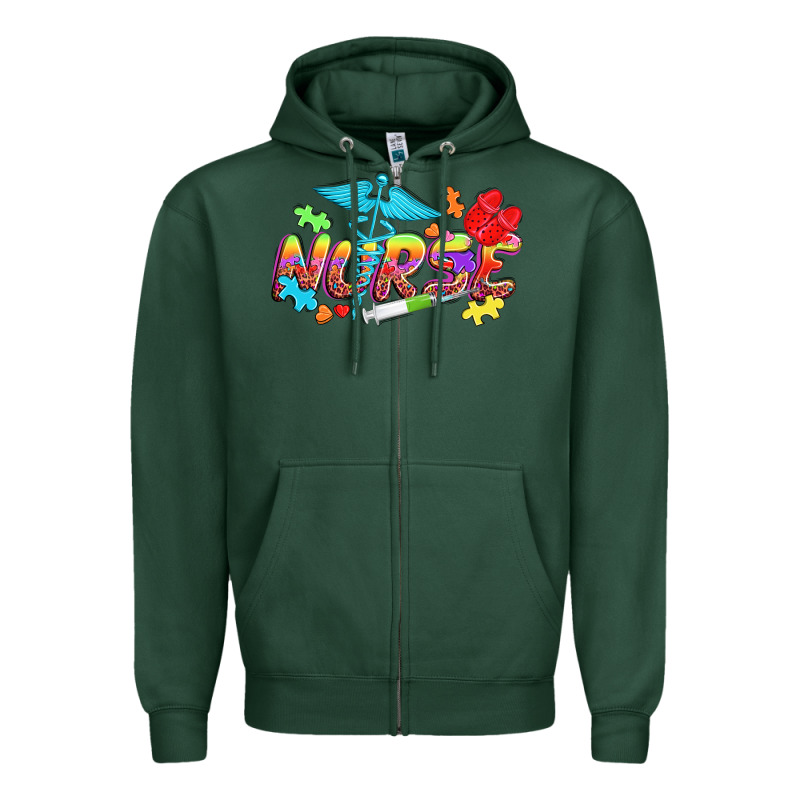 Autism Nurse Zipper Hoodie by NancyCooperArtShop | Teevron