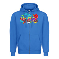 True Royal Autism Nurse Zipper Hoodie - NancyCooperArtShop