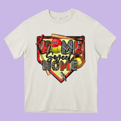 Home Sweet Home Softball Heavy Core Tee Designed By Zillion Design Studio