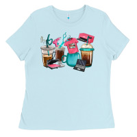 Baby Blue crafting coffee cups Ladies Tee - RanaPortraitStore