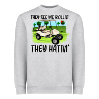 Heather Grey they see me rollin' they hattin' Heavyweight Sweatshirt - Artiststas