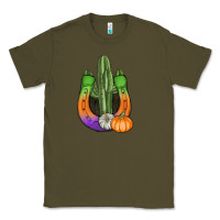 Army Green horseshoe halloween cactus Classic Tee - AdoDesignShop