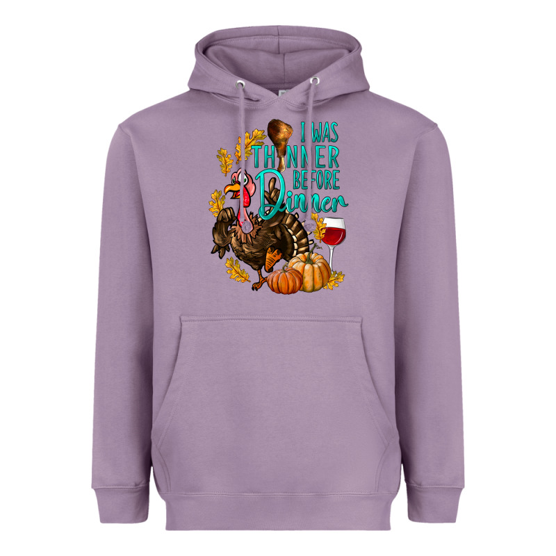 I Was Thinner Before Dinner Turkey Thanksgiving Heavyweight Hoodie by LillyAllenDesigns | Teevron
