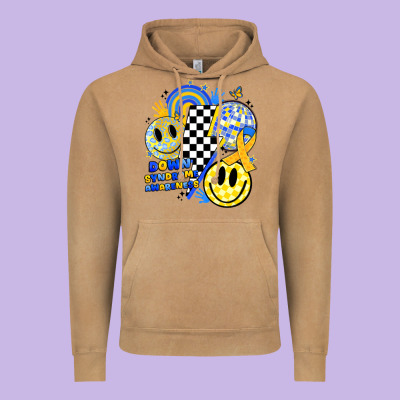 Retro Down Syndrome Awareness Vintage Hoodie Designed By Jahusdesignshop