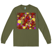 Army Green mardi gras crawfish and lemons Long Sleeve Tee - Jasminsmagicworld