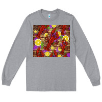 Heather Grey mardi gras crawfish and lemons Long Sleeve Tee - Jasminsmagicworld