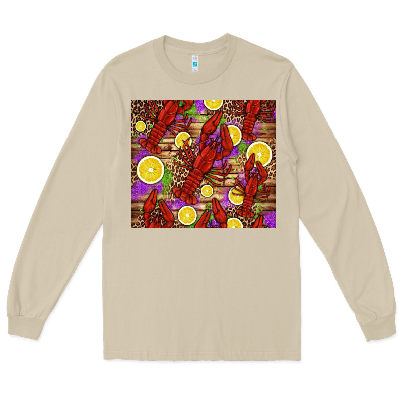 Mardi Gras Crawfish And Lemons Long Sleeve Tee by Jasminsmagicworld | Teevron