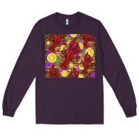 Plum mardi gras crawfish and lemons Long Sleeve Tee - Jasminsmagicworld