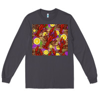 Smoke mardi gras crawfish and lemons Long Sleeve Tee - Jasminsmagicworld