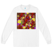 White mardi gras crawfish and lemons Long Sleeve Tee - Jasminsmagicworld