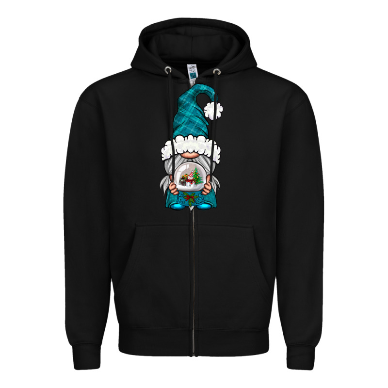 Winter Gnome With Snow Globe Zipper Hoodie by NancyCooperArtShop | Teevron