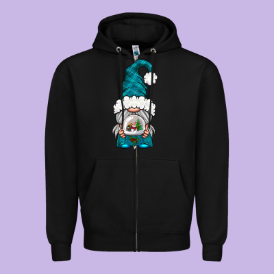 Winter Gnome With Snow Globe Zipper Hoodie Designed By Nancycooperartshop