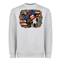 Heather Grey 4th of july cow Heavyweight Sweatshirt - Jasminsmagicworld