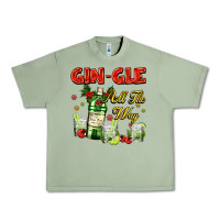 Oil Green gin`gle all the way with bottle and cocktails Urban Heavy Tee - AdoDesignShop