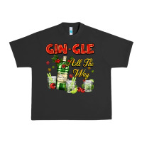 Pigment Black gin`gle all the way with bottle and cocktails Urban Heavy Tee - AdoDesignShop